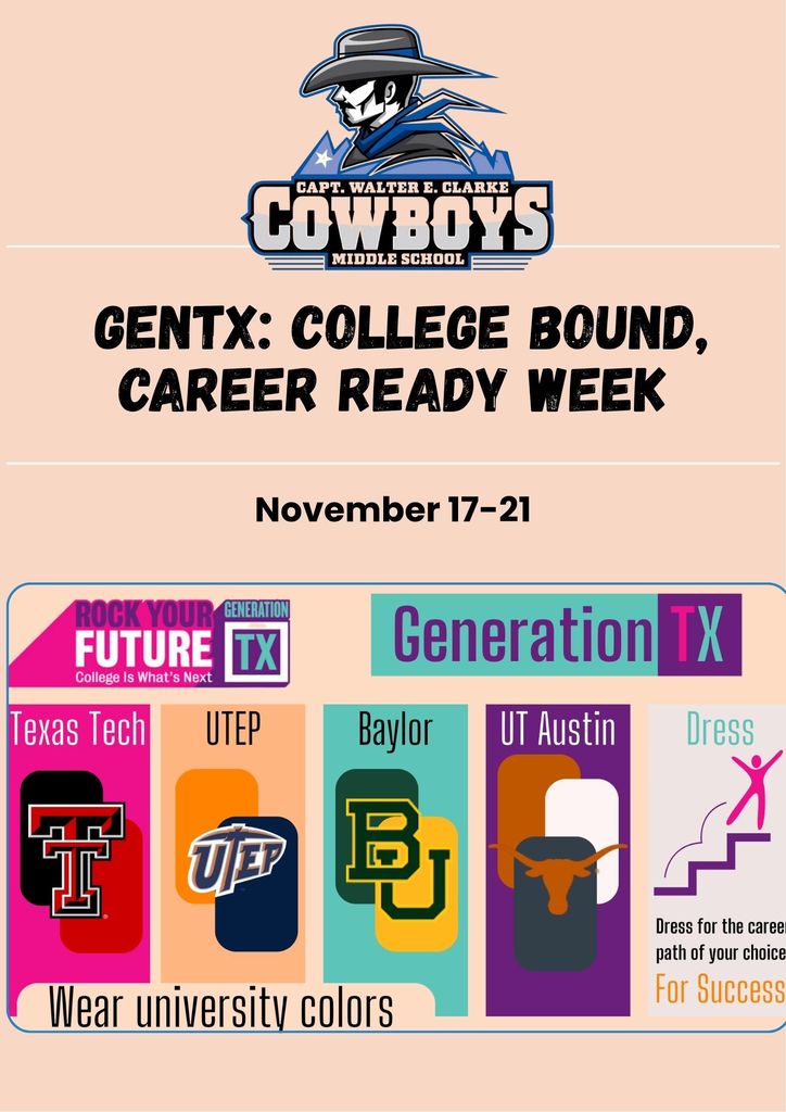 GENTX: College Bound Career Ready Week  November 17-21