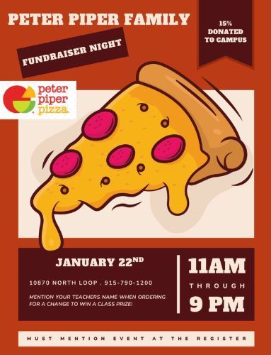 Peter Piper Pizza Family Night-January 22nd