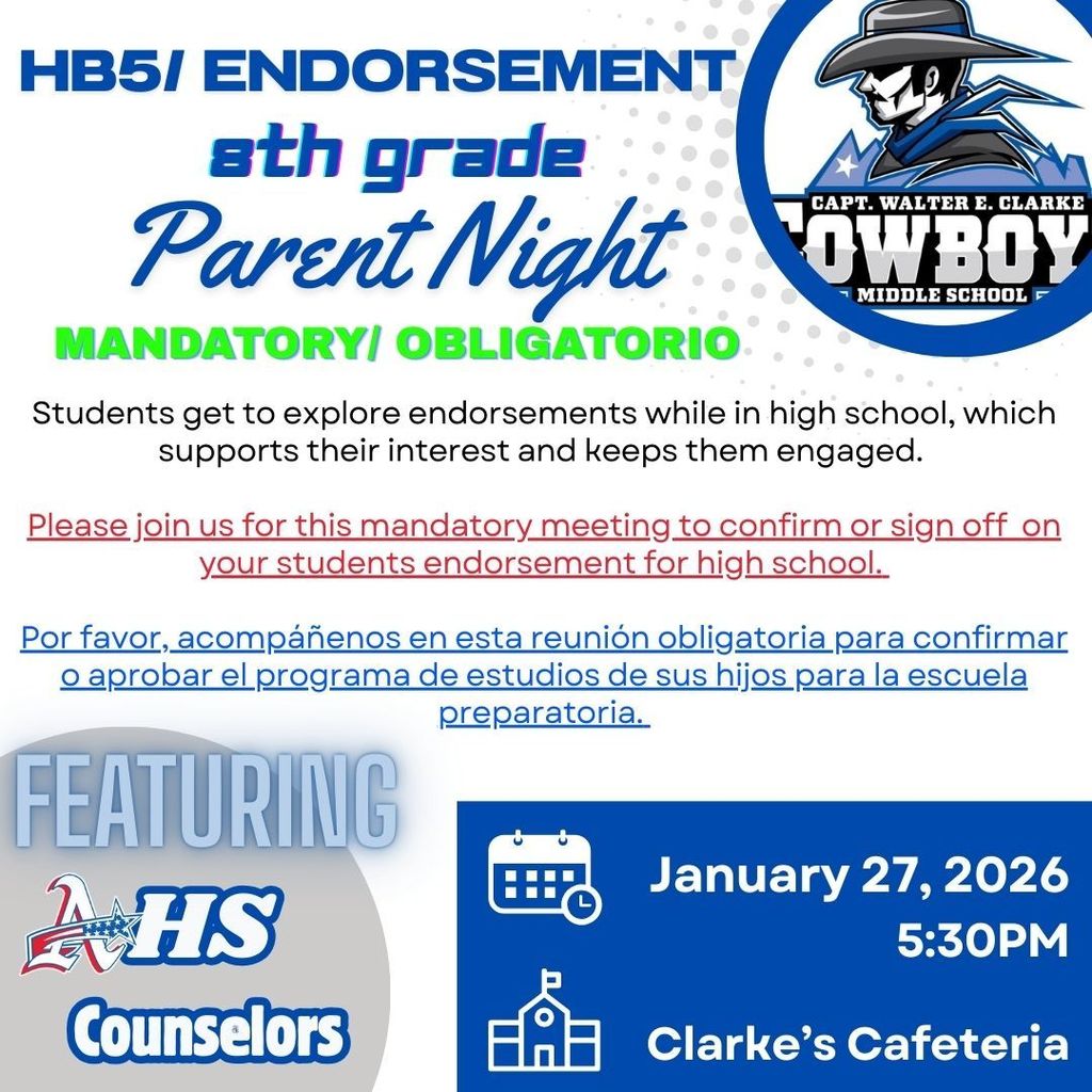 HB5/Endorsement 8th Grade Parent Night