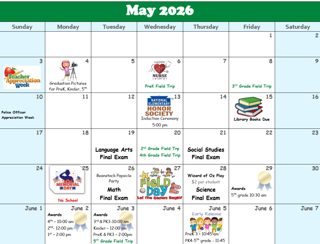 May Calendar