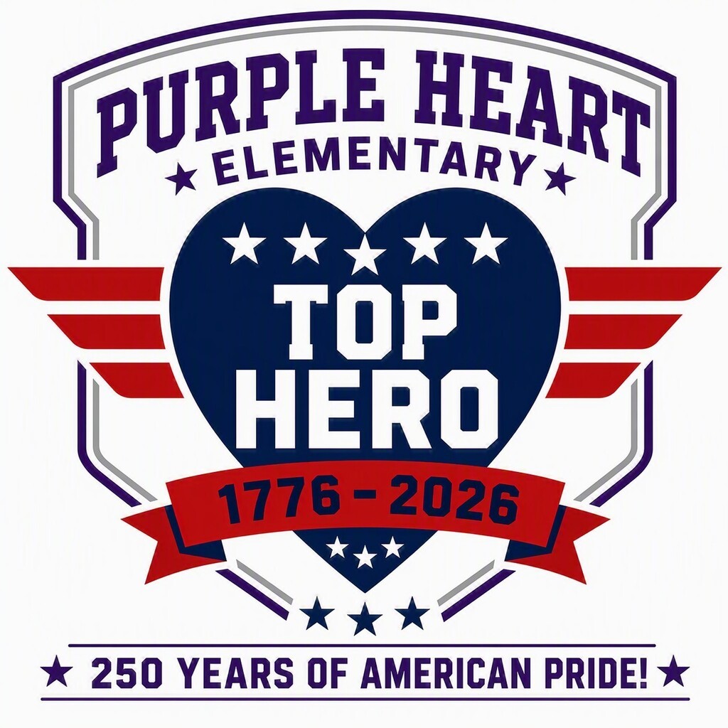 Purple Heart Elementary Top Hero