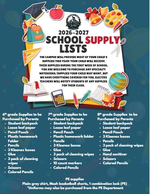 SSG Manuel R. Puentes Supply List for 2026-2027