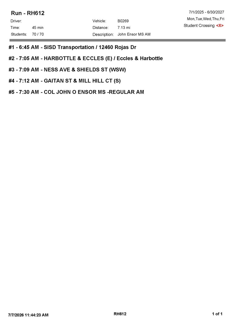 Ensor Bus Routes 26-27