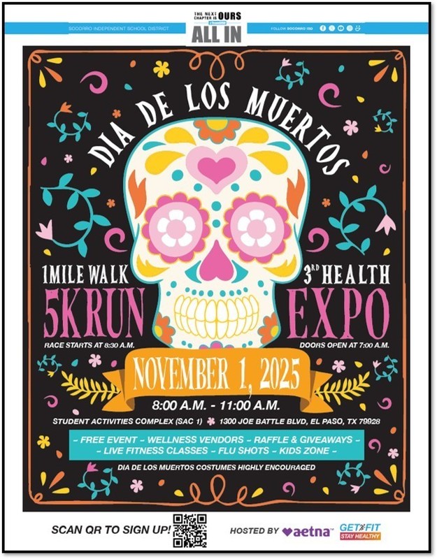SISD - Dia De Los Muertos 5K Run/1 Mile Walk Flyer