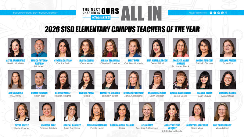 2026 SISD Elementary Teachers of the Year graphic