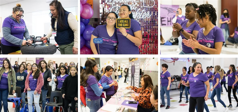 Mothers and daughters participating in event
