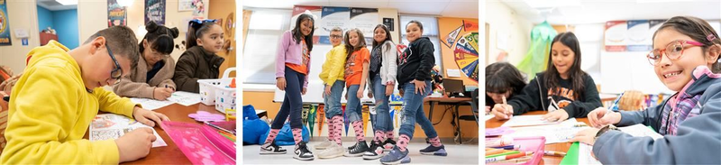 Shook students writing letters