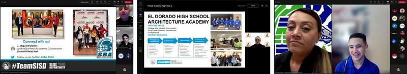 Students participating in Virtual Advanced Academy Night