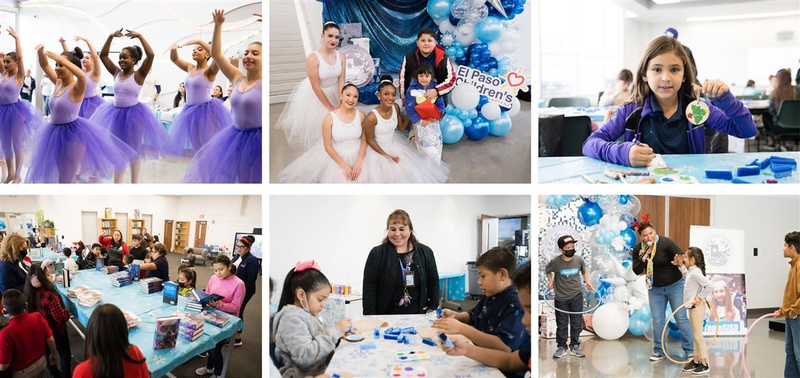 Students participating in event activities