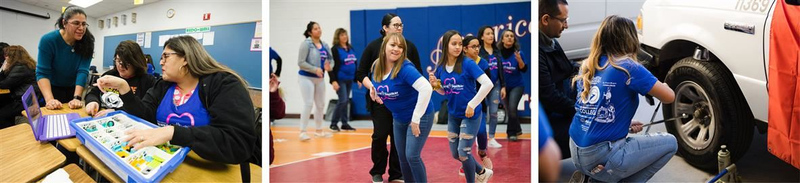 Mothers and daughters participating in event