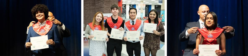 Students participating in stoling ceremony