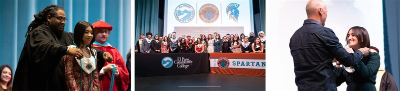 Students participating in stoling ceremony