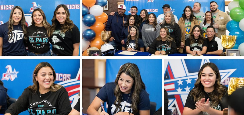 Americas softball players at signing event