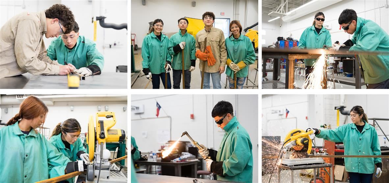 Americas High students participating in welding activities