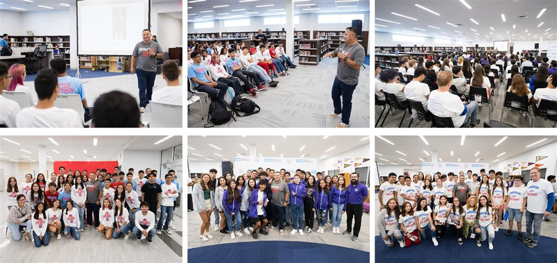 Students at Thomas Valles event and group photos