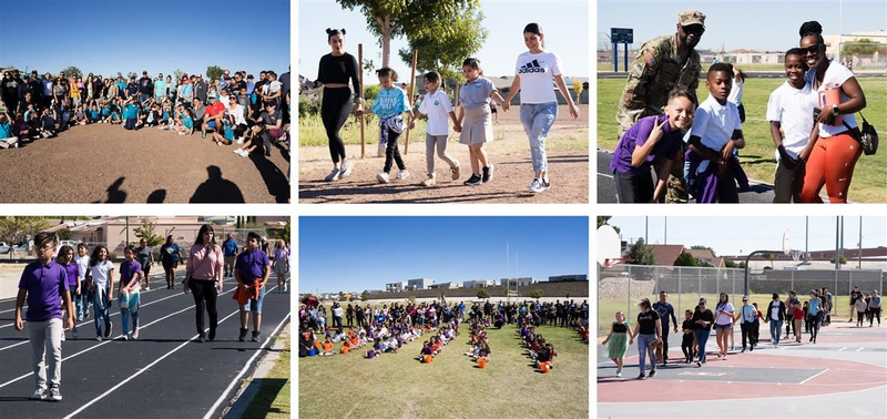 Community participating in wellness walk