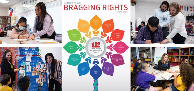 SISD teachers with students and cover to publication