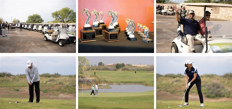 Golfers participating in tournament