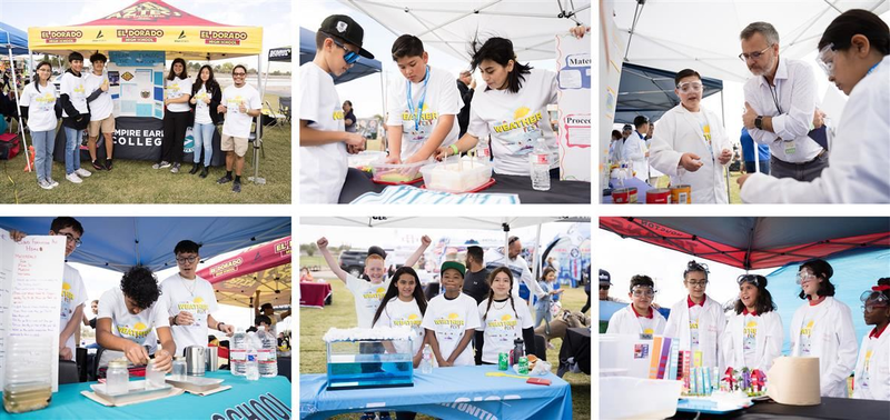 Students participating on Weather Fest
