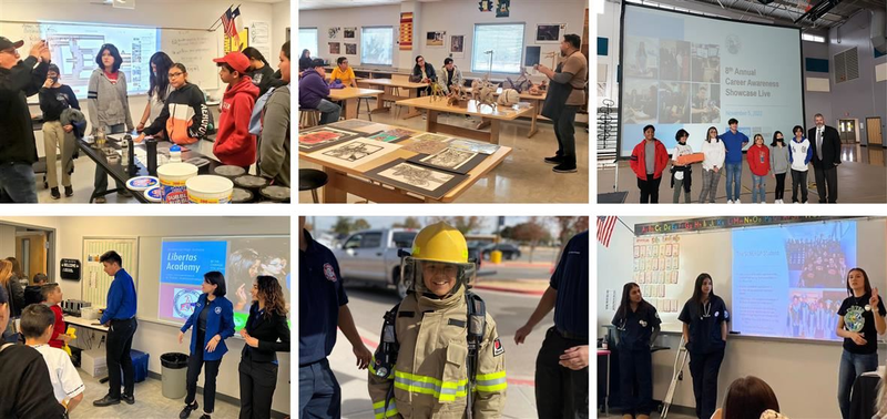 Students participating in Career Awareness showcase events