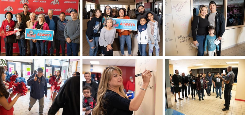 Community and staff participating in walk
