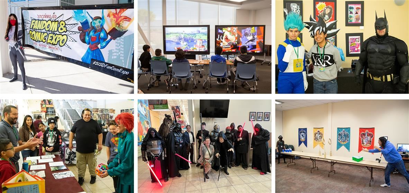 Students participating in event