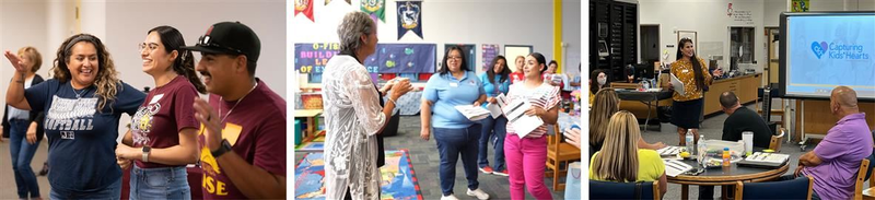 Staff participating in Capturing Kids Hearts activities