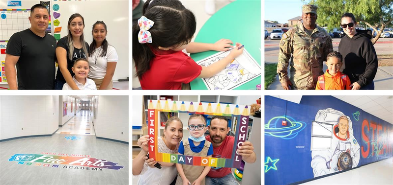 Students and families on first week of school