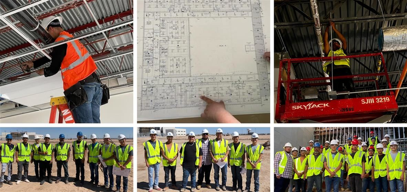 Students on location using skills