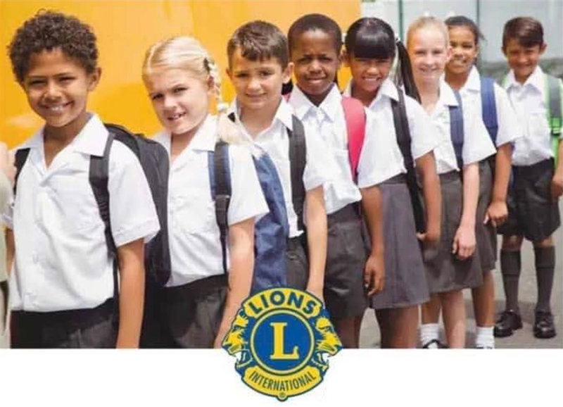 Students lined up in school uniforms