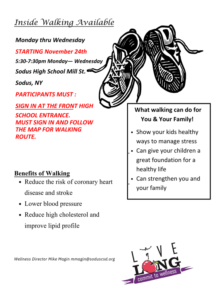 Indoor Walking Available