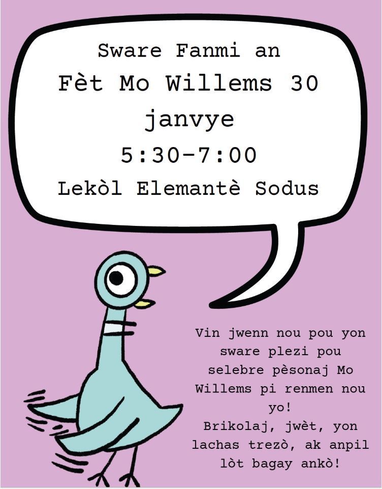 Lekol elemante sware fanmi an - janvye 30, 5:30-7:30 pm