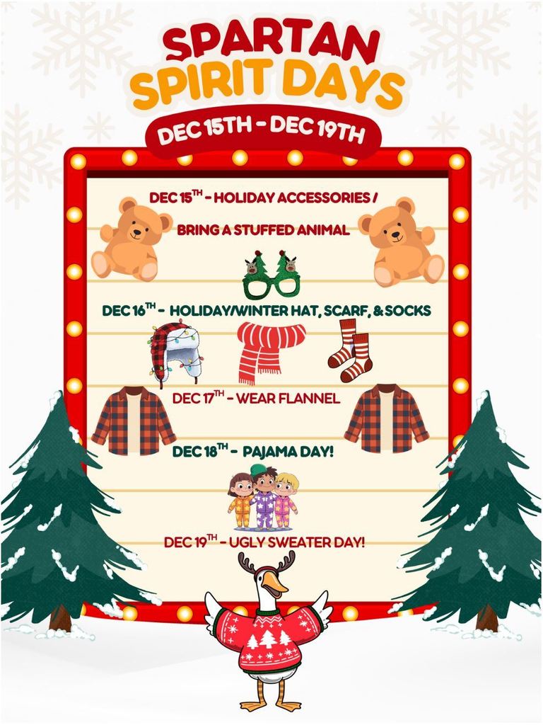 Spartan Spirit Days Dec 15-19, 2025