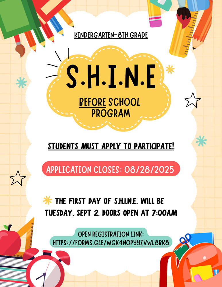 shine before school flyer