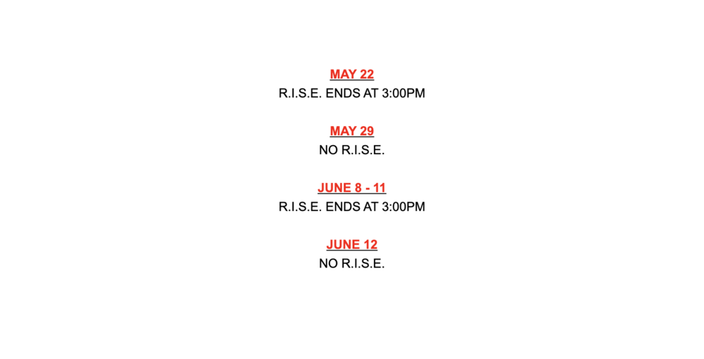 NO RISE DAYS