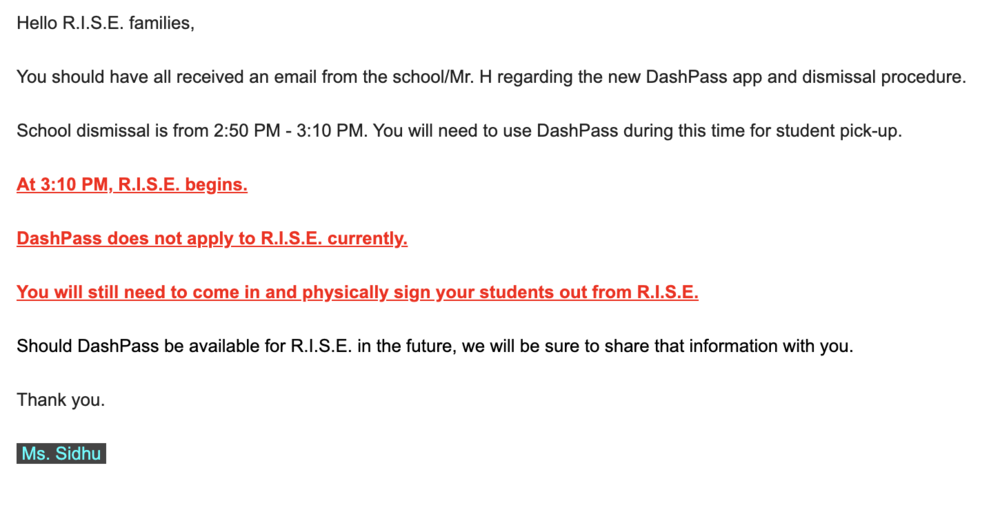 Dash pass
