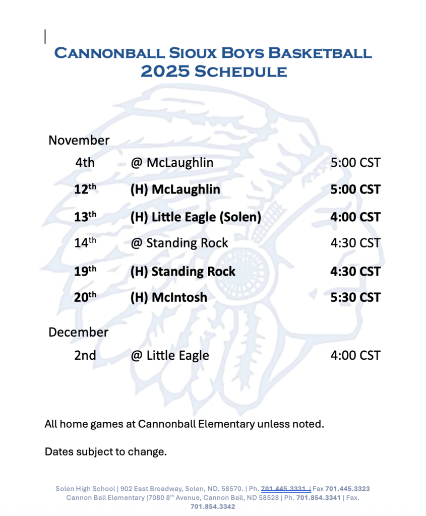 elementary boys basketball schedule