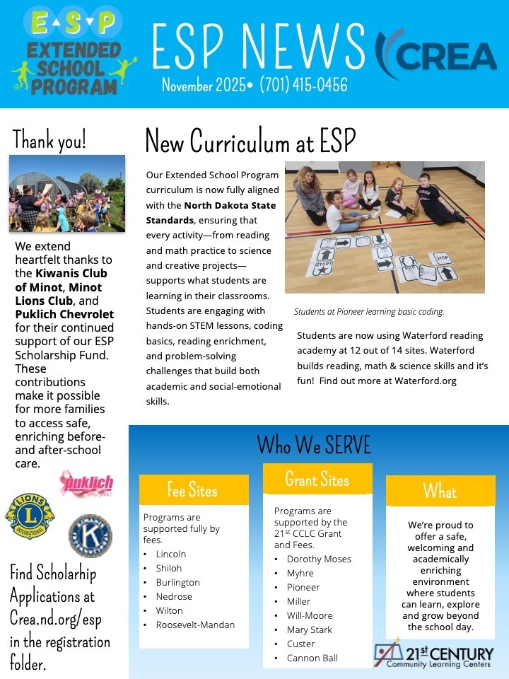 ESP/CREA newsletter - CREA is the funding source for Night Lights.