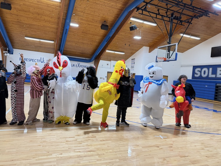 students in their costumes