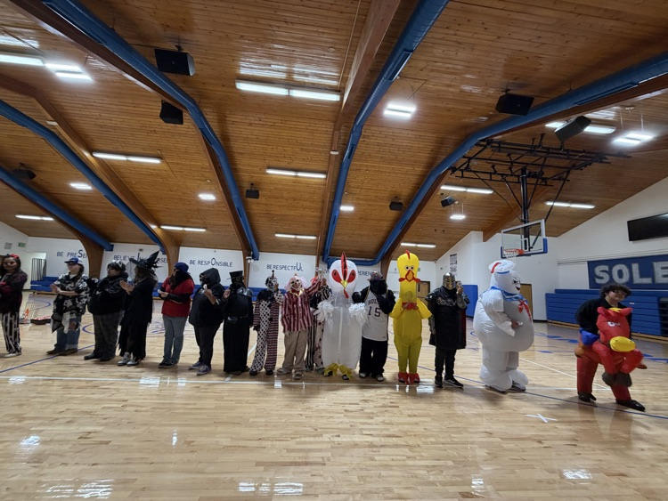 students in their costumes