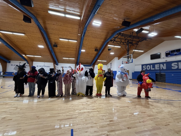 students in their costumes