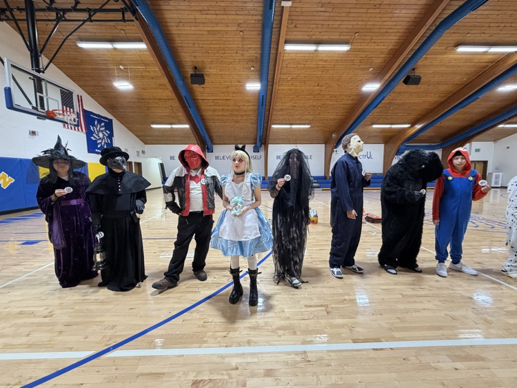 students in their costumes
