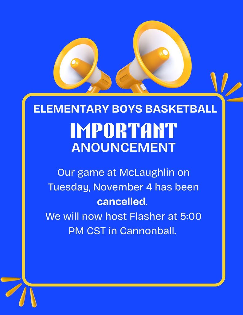 Elementary boys basketball announcement
