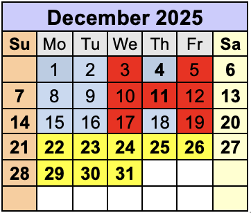 December's Night Light Calendar