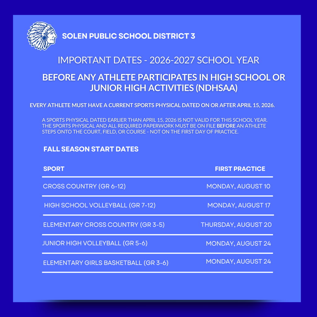 Important Dates 2026-2027