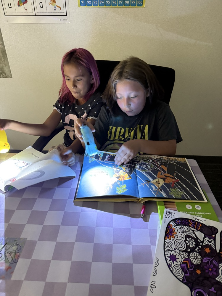 Paisley and Agnes reading