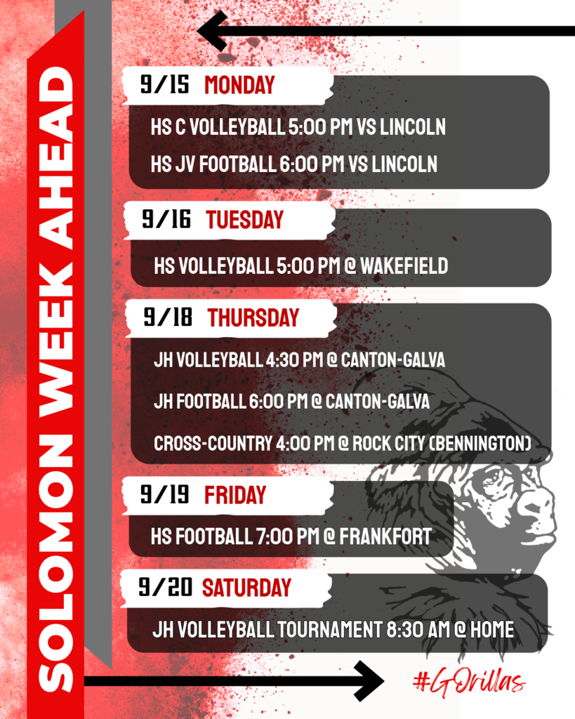 Sport Schedule for 9-15 to 9-20