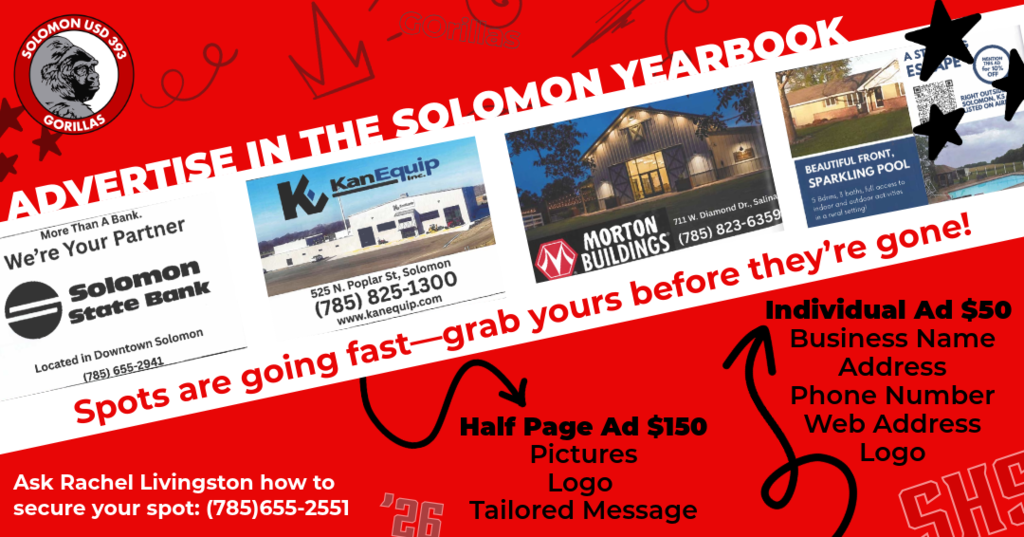 advertisement for businesses to buy a ad spot in yearbook
