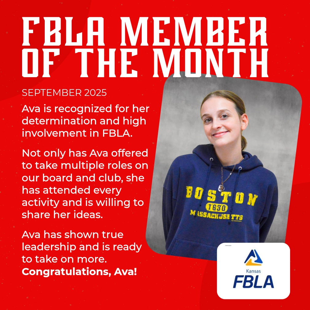 FBLA member of the month recognition