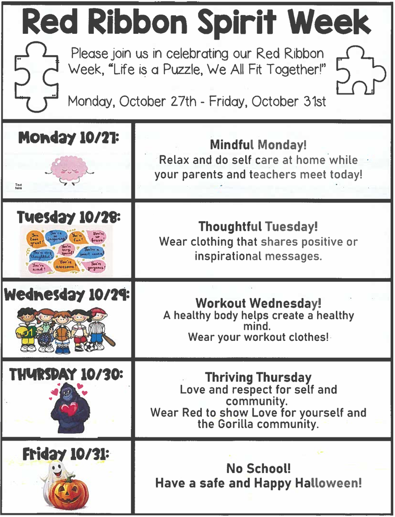 red ribbon spirit week